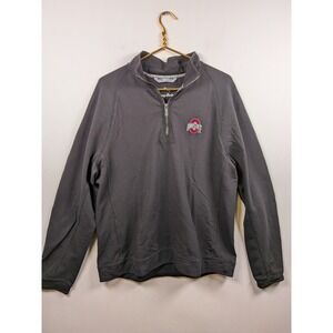 Ohio State Buckeyes Pullover Quarter Zip Black L Football Mens Tommy Bahama